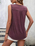 Lace Panel Scoop Neck Tank - CELIVINE