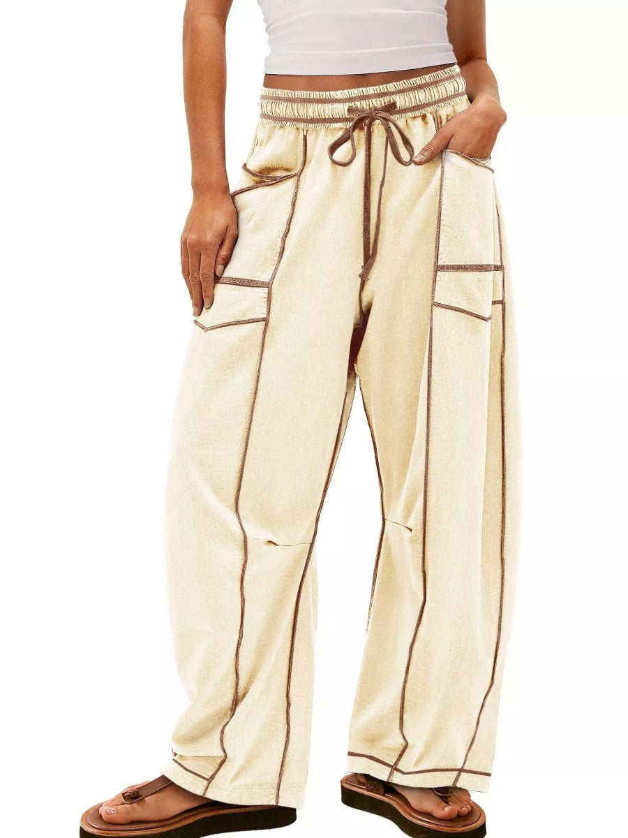 Drawstring Wide Leg Pants - CELIVINE