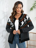 Ghost Button Up Long Sleeve Cardigan - CELIVINE