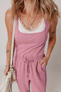 Elastic Waist Sleeveless Square Neck Jumpsuit - CELIVINE