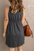 Sleeveless Button Down Mini Magic Dress - CELIVINE