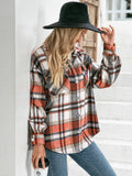 Ivy Lane Meet You Outside Plaid Button Down Curved Hem Shacket - CELIVINE