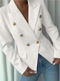 Decor Button Lapel Collar Blazer - CELIVINE