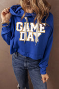 GAME DAY Drawstring Long Sleeve Hoodie - CELIVINE
