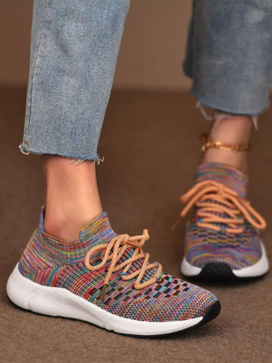 Round Toe Lace Up Athletic - CELIVINE