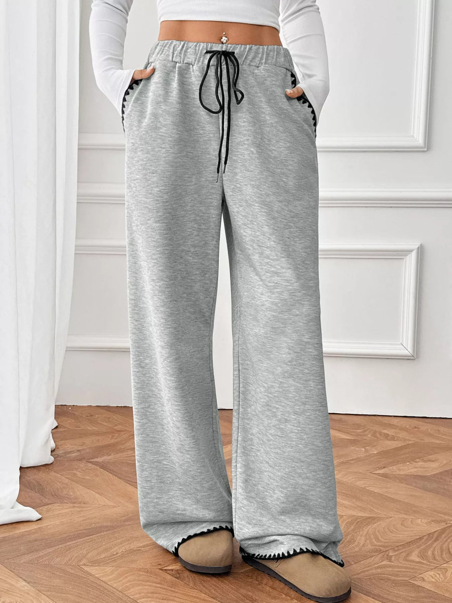 Wide - Leg Drawstring Pants - CELIVINE