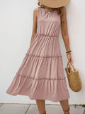 Frill Tiered Midi Dress - CELIVINE