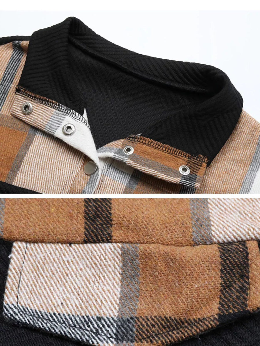 Color Block Texture Long Sleeve Sweatshirt - CELIVINE