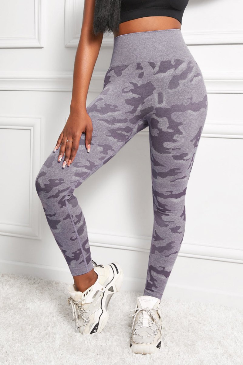 Camo Print Seamless High Waist Yoga Leggings - CELIVINE