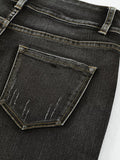 High Waist Distressed Straight Leg Jeans - CELIVINE