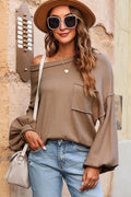 Round Neck Dropped Shoulder Sweater - CELIVINE