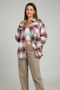 Plaid Button Up Long Sleeve Shacket - CELIVINE