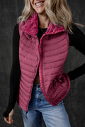 Pocketed Zip Up Vest Coat - CELIVINE
