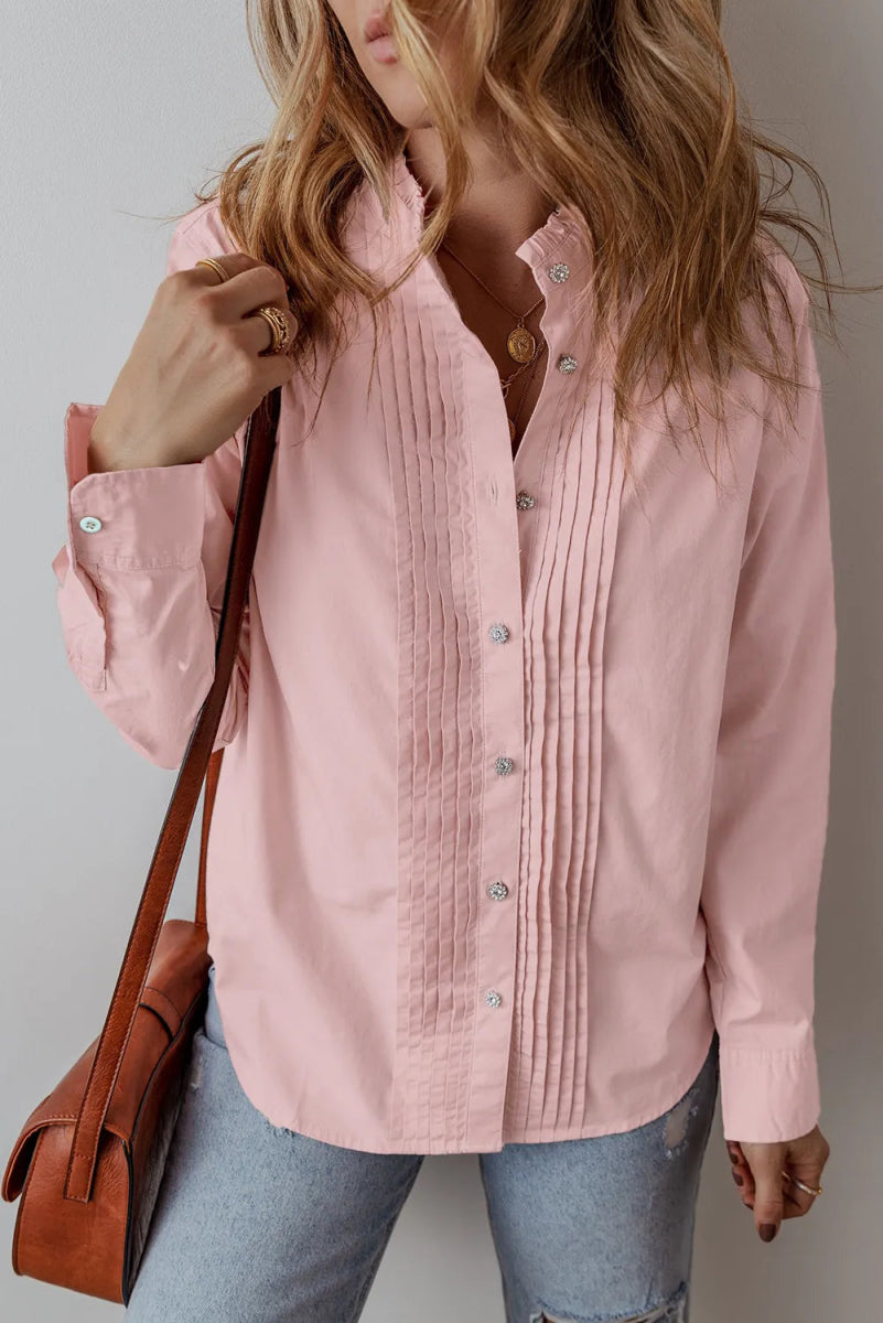 Button Up Long Sleeve Shirt - CELIVINE