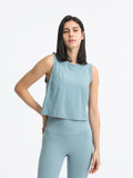Round Neck Cropped Active Tank - CELIVINE