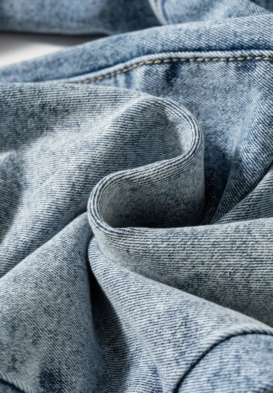 Washed Wide Leg Jeans with Pockets - CELIVINE