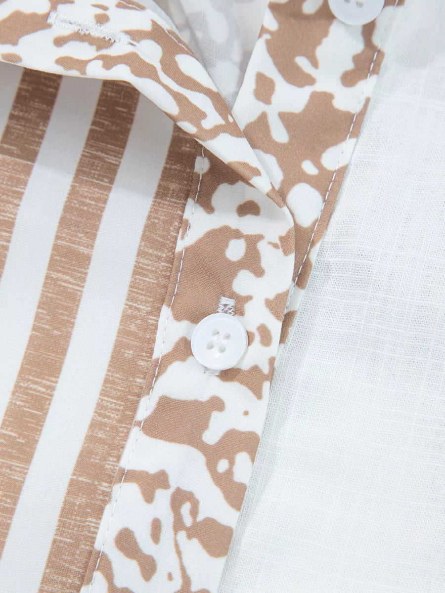 Leopard Striped Western Casual Shirt - CELIVINE