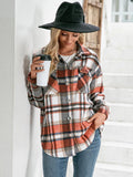 Ivy Lane Meet You Outside Plaid Button Down Curved Hem Shacket - CELIVINE