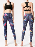 Graphic High Waist Active Leggings - CELIVINE