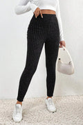 Ribbed High Waist Leggings - CELIVINE