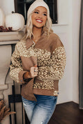 Leopard Button Up Drop Shoulder Jacket - CELIVINE