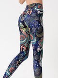 Graphic High Waist Active Leggings - CELIVINE