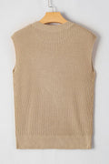 Western Cowboy Embroidery Round Neck Sleeveless Sweater - CELIVINE