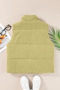 Zip Up Turtleneck Vest Coat - CELIVINE