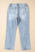 Distressed High Waist Jeans - CELIVINE