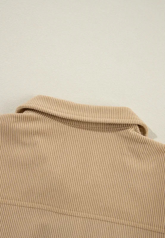 Frill Button Up Long Sleeve Shacket - CELIVINE