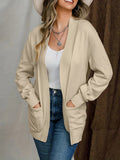 Open Front Long Sleeve Sweater Cardigan - CELIVINE