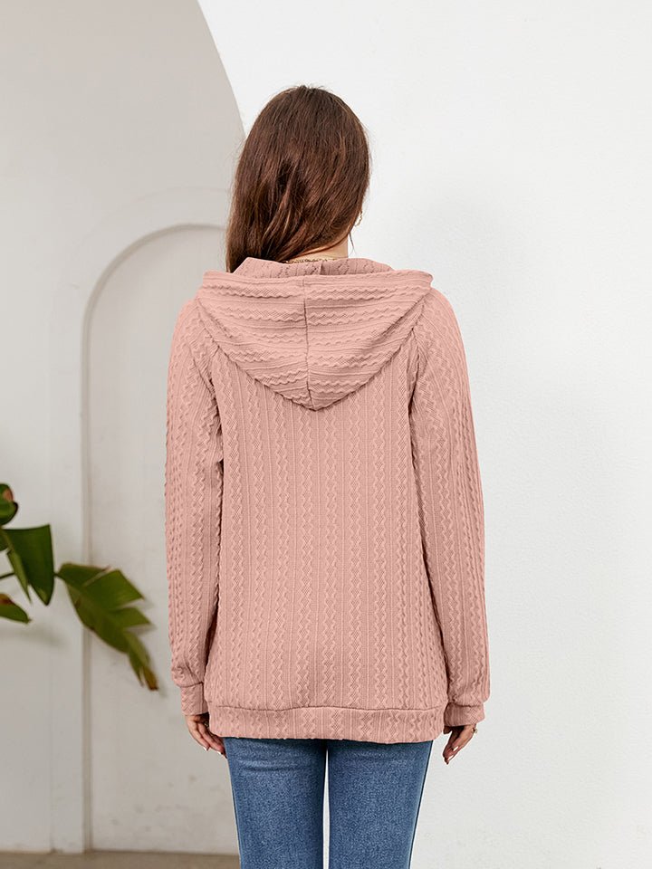 Raglan Sleeve Front Pocket Hoodie - CELIVINE