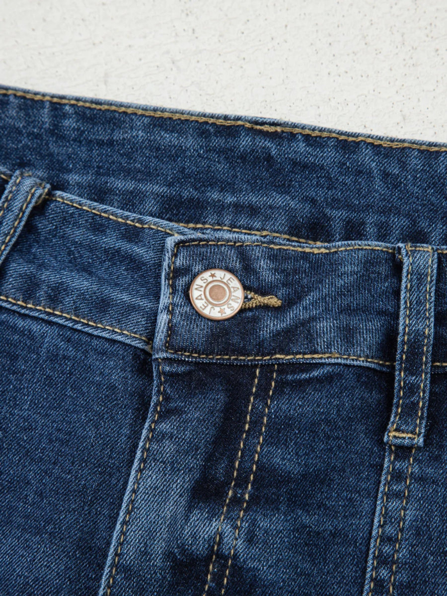 Cropped High Rise Wide Leg Jeans - CELIVINE