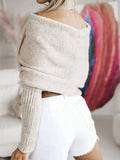 Long Sleeve Cropped Knit Top - CELIVINE