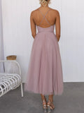 Sweetheart Neck Tulle Midi Dress - CELIVINE