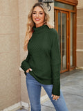 Cable - Knit Mock Neck Sweater - CELIVINE