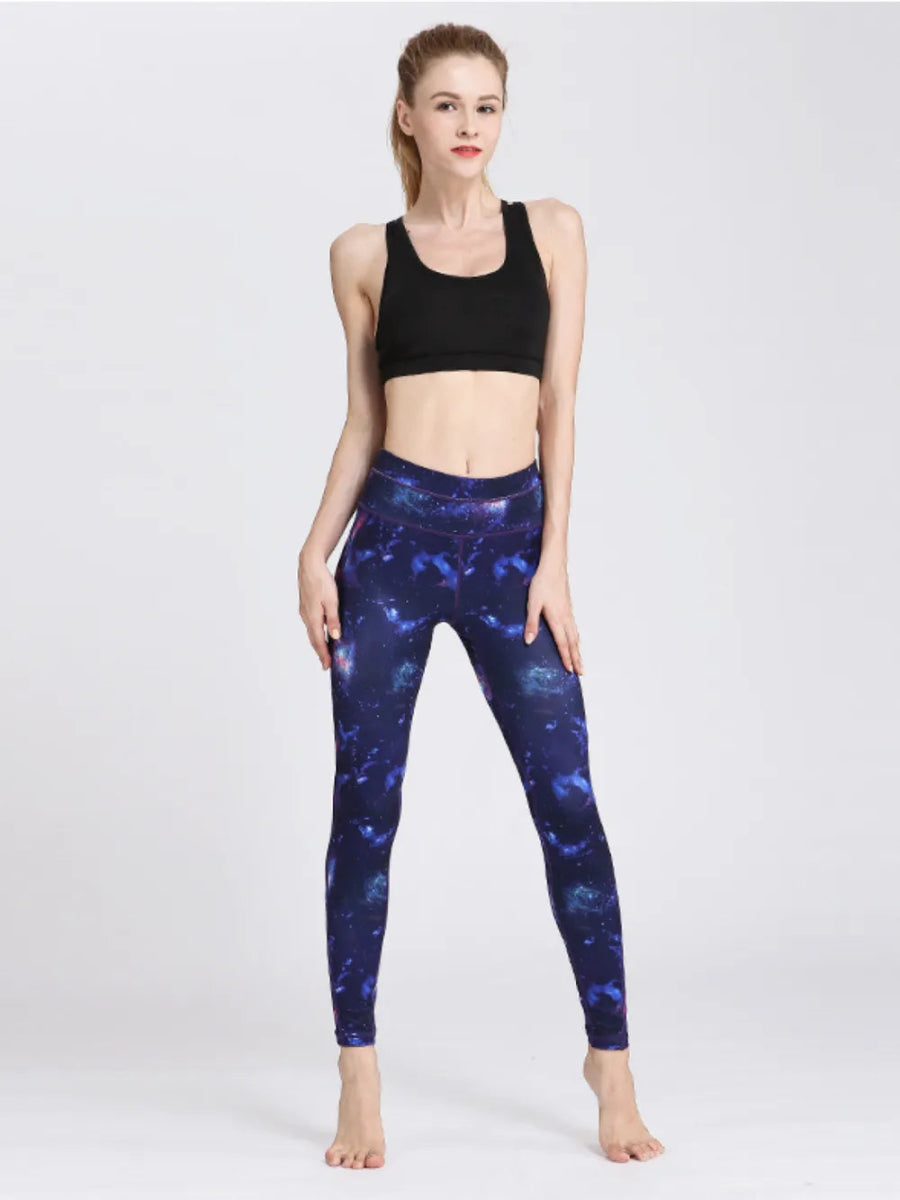 Printed Active High Waist Leggings - CELIVINE