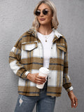 Plaid Long Sleeve Shirt Jacket - CELIVINE