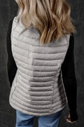 Pocketed Zip Up Vest Coat - CELIVINE