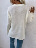 Quarter - Button Slit Sweater - CELIVINE