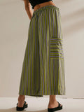 Contrast Striped Wide leg Pants - CELIVINE