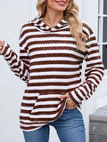 Striped Dropped Shoulder Hoodie - CELIVINE