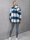 Plaid Long Sleeve Shirt Jacket - CELIVINE