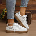 Round Toe Lace Up Sneakers - CELIVINE