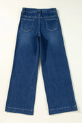 Wide Leg Pocketed High Waist Jeans - CELIVINE