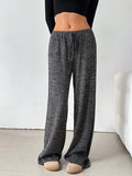 Striped Wide Leg Drawstring Pants - CELIVINE