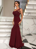 Rhinestone One - Shoulder Formal Dress - CELIVINE