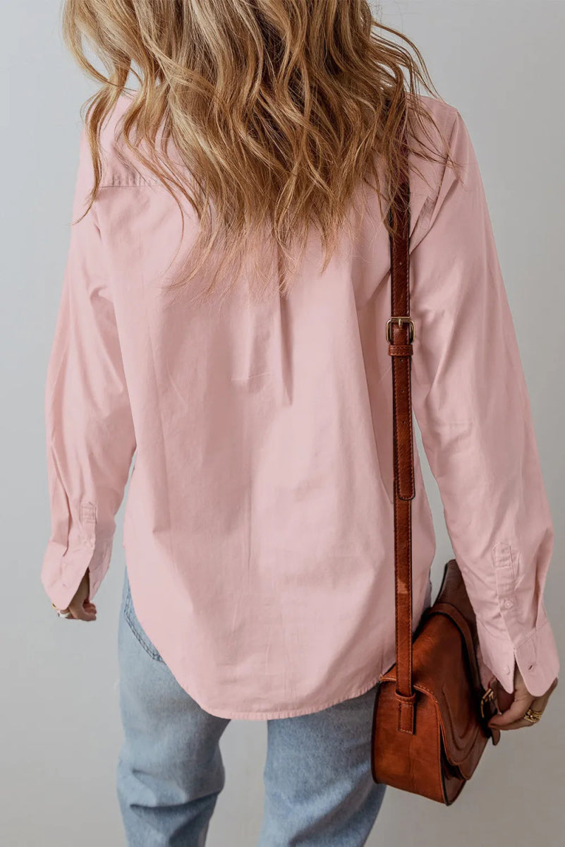 Button Up Long Sleeve Shirt - CELIVINE