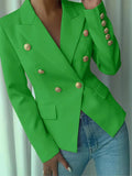 Decor Button Lapel Collar Blazer - CELIVINE