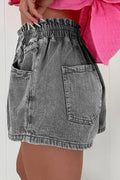 Drawstring Denim Shorts - CELIVINE
